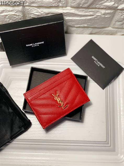 red ysl card holder|ysl card holder wallet.